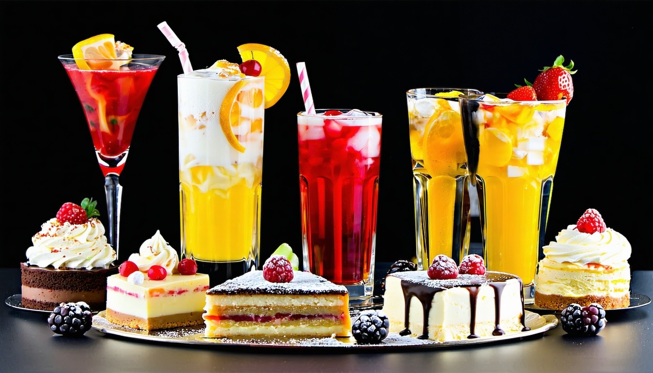 Assortment of Beverages and Desserts